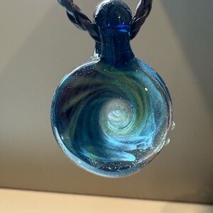 Blue and Green Swirl Glass Pendant